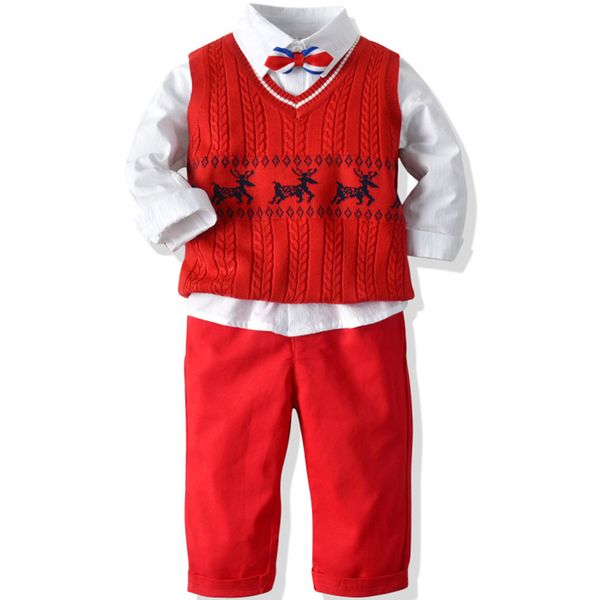 fashion baby christmas suit autumn winter boys christmas deer wool vest+bow tie shirts+red pants kid boys four-piece outfits set, White
fashion baby christmas suit autumn winter boys christmas deer wool vest+bow tie shirts+red pants kid boys four-piece outfits set, White