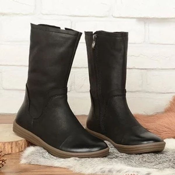 2019 new fashion knees high flat boots women pu leather suede matte boots slip on zapatos de mujer solid riding winter shoes, Black
2019 new fashion knees high flat boots women pu leather suede matte boots slip on zapatos de mujer solid riding winter shoes, Black