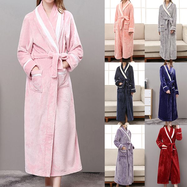 women bathrobe winter thicken warm flannel bath robe long plus size sleepwear with belt night dressing gown female nightgown, Black;red
women bathrobe winter thicken warm flannel bath robe long plus size sleepwear with belt night dressing gown female nightgown, Black;red