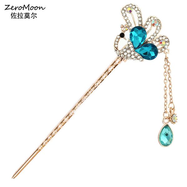 crystal rhinestone peacock hair sticks tassel head jewelry women's hairpins animal bird fashion hair accessory, Golden;white
crystal rhinestone peacock hair sticks tassel head jewelry women's hairpins animal bird fashion hair accessory, Golden;white