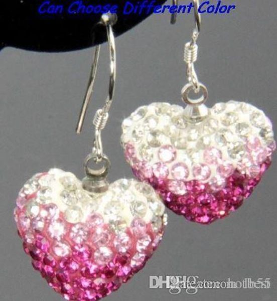 new wedding mircro pave disco mix colors beads clay heart gradual change drop dangle crystall crystal earrings stud women k535 w62, Silver
new wedding mircro pave disco mix colors beads clay heart gradual change drop dangle crystall crystal earrings stud women k535 w62, Silver