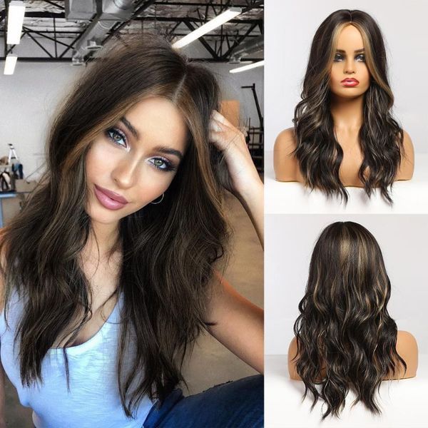easihair dark brown ombre wavy wigs hightlight medium women natural hair wig middle part synthetic wig cosplay heat resistant, Black
easihair dark brown ombre wavy wigs hightlight medium women natural hair wig middle part synthetic wig cosplay heat resistant, Black
