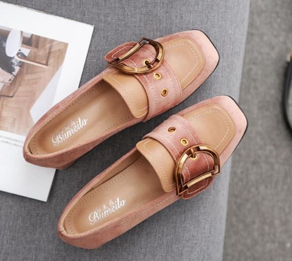 2019 suede women's shoes in spring and autumn with new style low heel coarse heel square head, Black
2019 suede women's shoes in spring and autumn with new style low heel coarse heel square head, Black