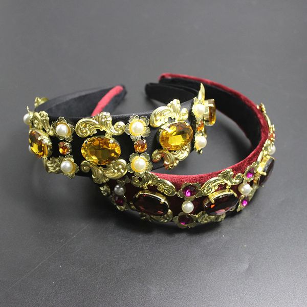 2018 design catwalk flower baroque headband royal crystal queen crown headwear for women charm tiara wedding party jewelry 784 j190701, Golden;white
2018 design catwalk flower baroque headband royal crystal queen crown headwear for women charm tiara wedding party jewelry 784 j190701, Golden;white