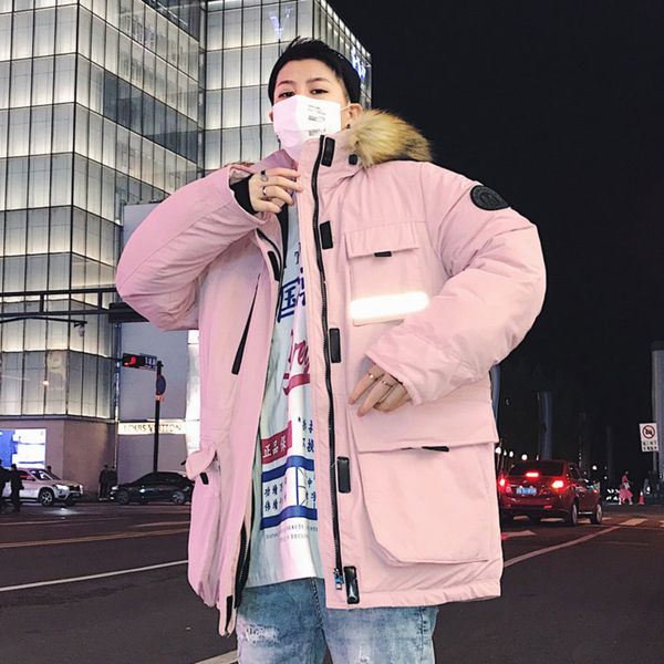 korean reflective men warm jacket cotton winter padded jackets mens fur hoodies parka homme hip hop thick windbreaker overcoat, Black
korean reflective men warm jacket cotton winter padded jackets mens fur hoodies parka homme hip hop thick windbreaker overcoat, Black