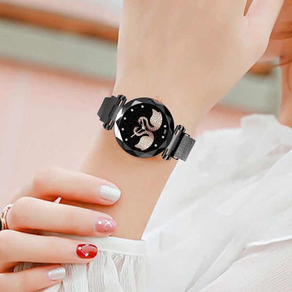 selling women watch two swans print ladies watch magnet buckle starry sky quartz watches clock #w, Slivery;brown 
selling women watch two swans print ladies watch magnet buckle starry sky quartz watches clock #w, Slivery;brown