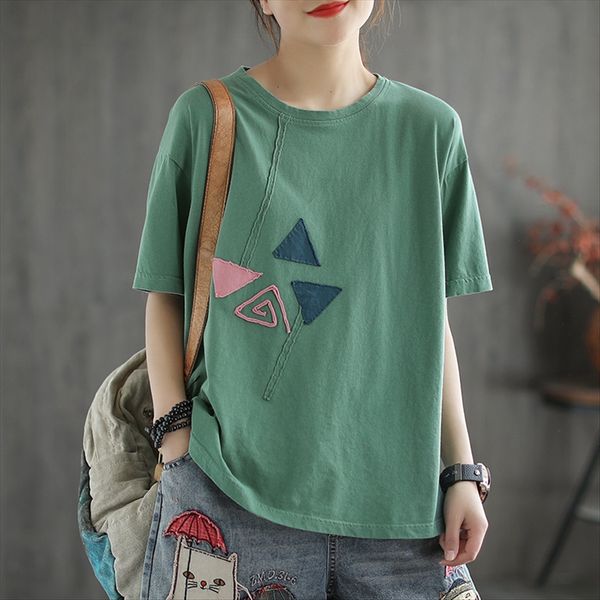 2020 loose short-sleeved women's casual versatile sticker base round collar women's t- summer shirt sticker shirt clothes, White 
2020 loose short-sleeved women's casual versatile sticker base round collar women's t- summer shirt sticker shirt clothes, White