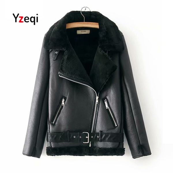 yzeqi new faux leather jacket women women winter warm coat leather lambs wool fur collar motorcycle black jacket bomber overcoat
yzeqi new faux leather jacket women women winter warm coat leather lambs wool fur collar motorcycle black jacket bomber overcoat