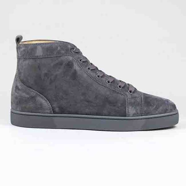 new high grey-blue suede sneaker red bottom shoes women,men trainers genuine leather junior orlato lace-up spikes red sole luxury sneake, Black
new high grey-blue suede sneaker red bottom shoes women,men trainers genuine leather junior orlato lace-up spikes red sole luxury sneake, Black
