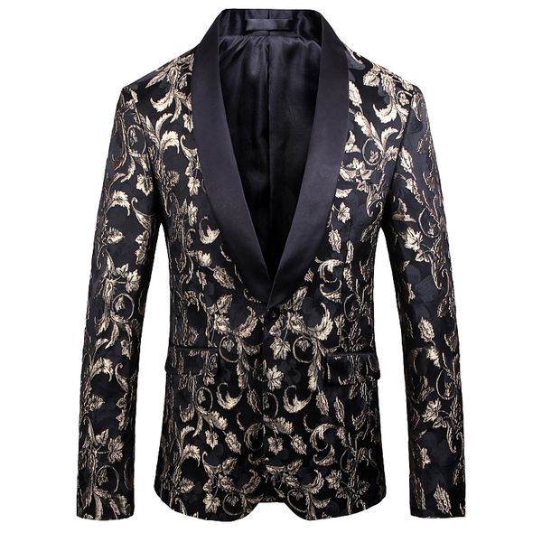 new autumn/winter 2019 european and american men's wear long sleeve heavy jacquard fashionable suit jacket, White;black
new autumn/winter 2019 european and american men's wear long sleeve heavy jacquard fashionable suit jacket, White;black