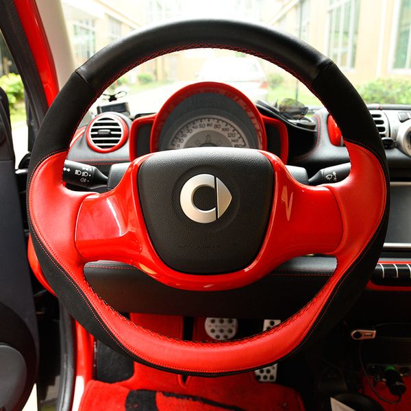 car genuine leather hand sewing steering wheel cover interior modification accessories for smart 451 fortwo forfour car styling
car genuine leather hand sewing steering wheel cover interior modification accessories for smart 451 fortwo forfour car styling