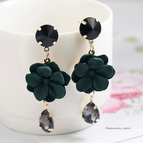 Vintage Bohemian Black Crystal Big Earring For Women Fashion Jewelry Green Flower Dangle Drop Flower Earrings Bijoux
Vintage Bohemian Black Crystal Big Earring For Women Fashion Jewelry Green Flower Dangle Drop Flower Earrings Bijoux