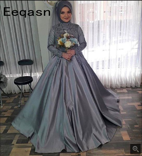 hijab muslim long sleeve muslim women high neck prom dresses lace applique ball gown satin grey long evening dresses prom gowns custom size, Black
hijab muslim long sleeve muslim women high neck prom dresses lace applique ball gown satin grey long evening dresses prom gowns custom size, Black