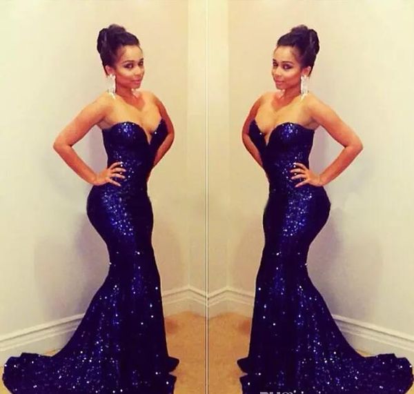 bling bling royal blue sequined prom dresses 2018 sweetheart backless mermaid sweep train modest evening party pageant gowns celebrity dress, Black
bling bling royal blue sequined prom dresses 2018 sweetheart backless mermaid sweep train modest evening party pageant gowns celebrity dress, Black