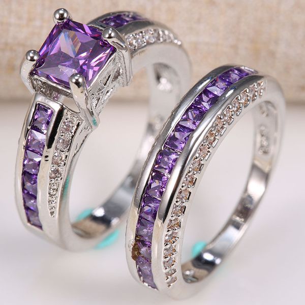1pair amethyst diamond princess anillos de ring for women bague etoile amethyst bizuteria wedding rings for diamante noenname, Silver
1pair amethyst diamond princess anillos de ring for women bague etoile amethyst bizuteria wedding rings for diamante noenname, Silver