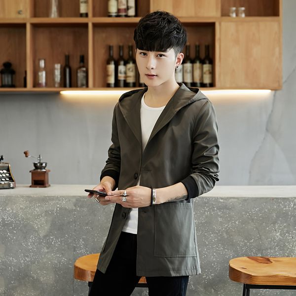 2019 autumn new style jacket casual coat men's korean-style trend slim fit handsome mid-length trench coat autumn clothing, Black;brown
2019 autumn new style jacket casual coat men's korean-style trend slim fit handsome mid-length trench coat autumn clothing, Black;brown