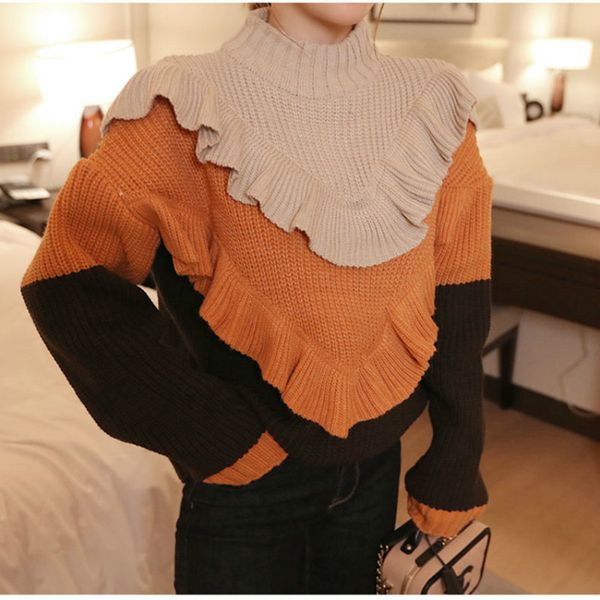 sweaters women winter 2019 jumpers knitted clothes fashion women contrast stitching knit sweater female loose sweater pull femme, White;black
sweaters women winter 2019 jumpers knitted clothes fashion women contrast stitching knit sweater female loose sweater pull femme, White;black
