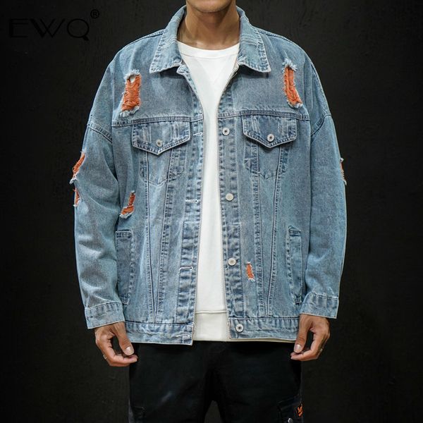 ewq / autumn winter 2019 long sleeve holes pockets turn-down collar loose coat man's vintage style personality jackets fs979, Black;brown
ewq / autumn winter 2019 long sleeve holes pockets turn-down collar loose coat man's vintage style personality jackets fs979, Black;brown