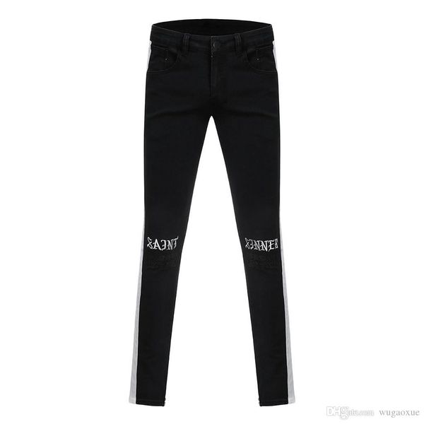 jeans pants of men 2019 men cothes denim embroidery cotton straight hole pocket trouser distressed pant c0311, Black
jeans pants of men 2019 men cothes denim embroidery cotton straight hole pocket trouser distressed pant c0311, Black