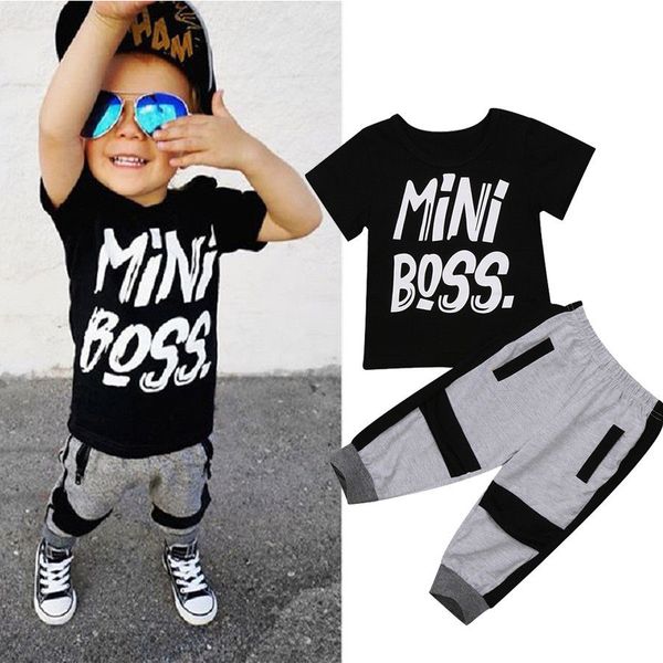 cute boys clothes 2pcs toddler kids baby boy t-shirt pants outfits set letter mini boss casual clothes age 1-6t, White
cute boys clothes 2pcs toddler kids baby boy t-shirt pants outfits set letter mini boss casual clothes age 1-6t, White