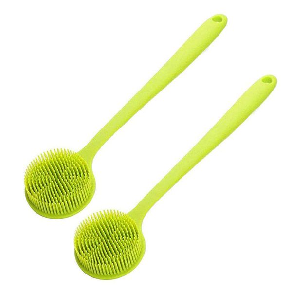 2 pack silicone bath body brush with a long handle, soft double sided bristles cleaning shower & back brush scrubber, promotes
2 pack silicone bath body brush with a long handle, soft double sided bristles cleaning shower & back brush scrubber, promotes