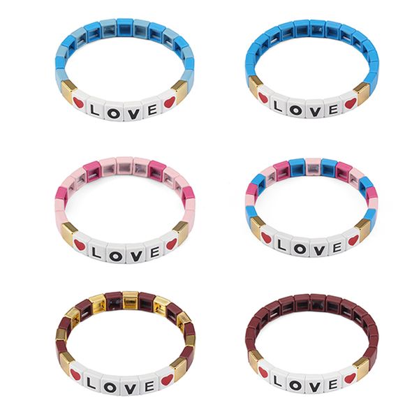 6pcs/lot wholesale tile beads love letter bracelet set enamel initial bracelet stretch bohemian nomination charm bracelet couple, Golden;silver
6pcs/lot wholesale tile beads love letter bracelet set enamel initial bracelet stretch bohemian nomination charm bracelet couple, Golden;silver