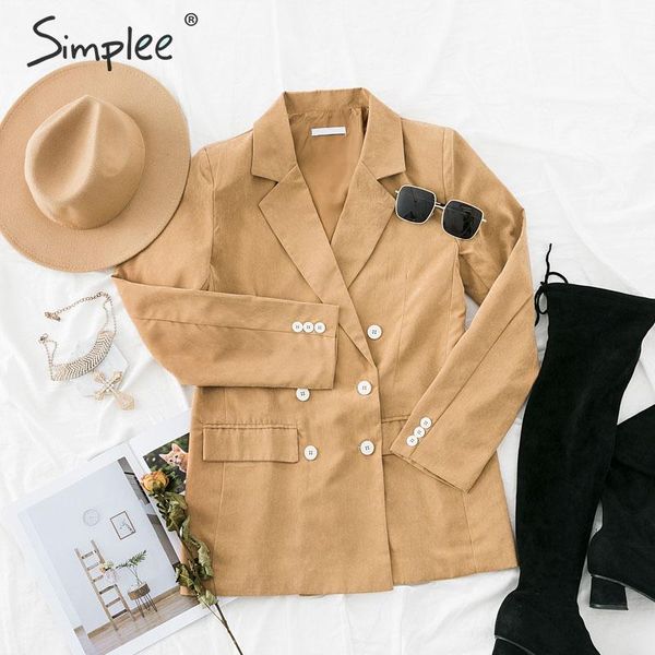 simplee autumn women khaki blazer coat casual double breasted solid female office wear blazer winter ladies outer wear coat 2019, White;black
simplee autumn women khaki blazer coat casual double breasted solid female office wear blazer winter ladies outer wear coat 2019, White;black