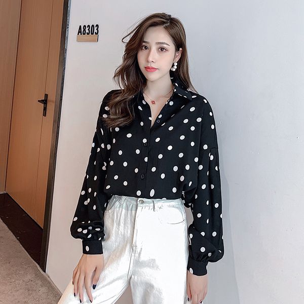 women's shirt 2020 summer new fashion chiffon polka dot shirt female design loose korean long-sleeved, White
women's shirt 2020 summer new fashion chiffon polka dot shirt female design loose korean long-sleeved, White