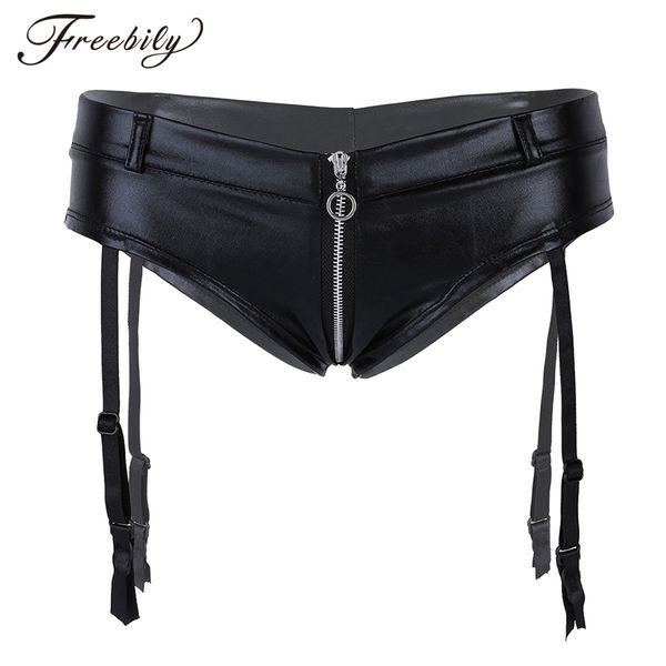 women's panties women lingerie underwear wetlook faux leather zipper crotch low rise mini briefs with garters ladies clubwear, Black;pink
women's panties women lingerie underwear wetlook faux leather zipper crotch low rise mini briefs with garters ladies clubwear, Black;pink