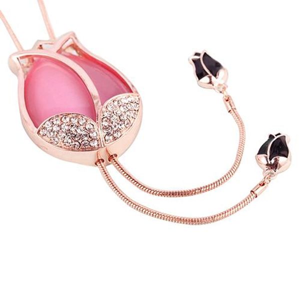 fashion women's beauty tulip flower pendant rhinestones sweater long necklace, Silver
fashion women's beauty tulip flower pendant rhinestones sweater long necklace, Silver