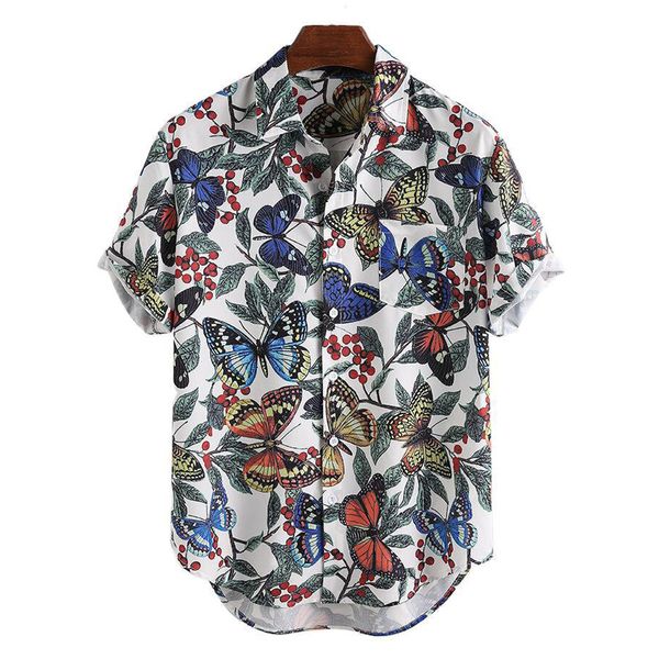 shirts men vintage butterfly print hawaiian shirts for men camicias casual single-breasted wild short-sleeve blouses, White;black
shirts men vintage butterfly print hawaiian shirts for men camicias casual single-breasted wild short-sleeve blouses, White;black