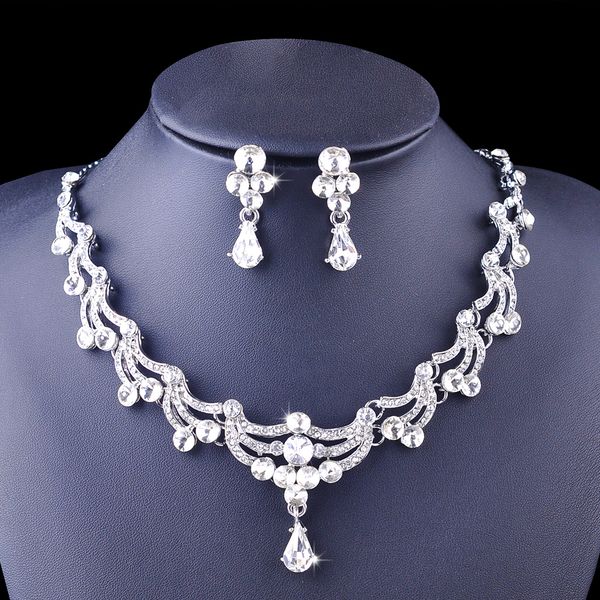 bride diaries luxury silver plated water drop austrian crystal wedding bridal jewelry sets charm necklace earrings set
bride diaries luxury silver plated water drop austrian crystal wedding bridal jewelry sets charm necklace earrings set