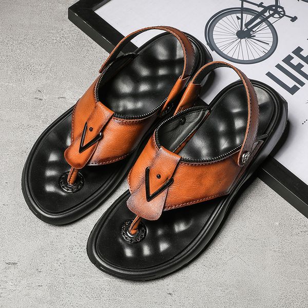 summer beach slippers fashion men flip flops trendy anti-slip leather men casual shoes classic massage sandals, Black
summer beach slippers fashion men flip flops trendy anti-slip leather men casual shoes classic massage sandals, Black