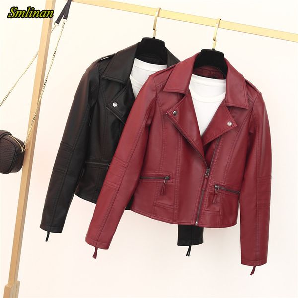 smlinan punk motorcycle biker ladies leather jacket spring autumn leather coat women zipper pocket streetwear jackets female, Black
smlinan punk motorcycle biker ladies leather jacket spring autumn leather coat women zipper pocket streetwear jackets female, Black