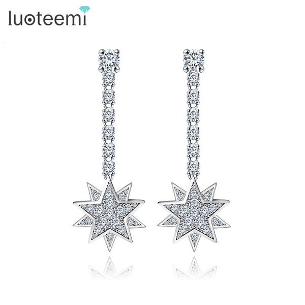 luoteemi brand summer style new luxury cz crystal bridal drop earrings with star pendant for women white gold-color jewelry gift, Silver
luoteemi brand summer style new luxury cz crystal bridal drop earrings with star pendant for women white gold-color jewelry gift, Silver