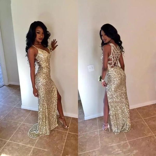 Gold Sequins Long Mermaid Prom Dresses 2019 Sexy Thigh High Splits Magnetic Halter Vestidos De Fiesta Hollow Back Evening Gowns Party Dress
Gold Sequins Long Mermaid Prom Dresses 2019 Sexy Thigh High Splits Magnetic Halter Vestidos De Fiesta Hollow Back Evening Gowns Party Dress
