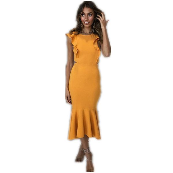Ruffles Sleeveless Fishtail Dress Women Summer New Backless Bodycon Sexy Dress Female Casual Red White Party Dress Laides
Ruffles Sleeveless Fishtail Dress Women Summer New Backless Bodycon Sexy Dress Female Casual Red White Party Dress Laides