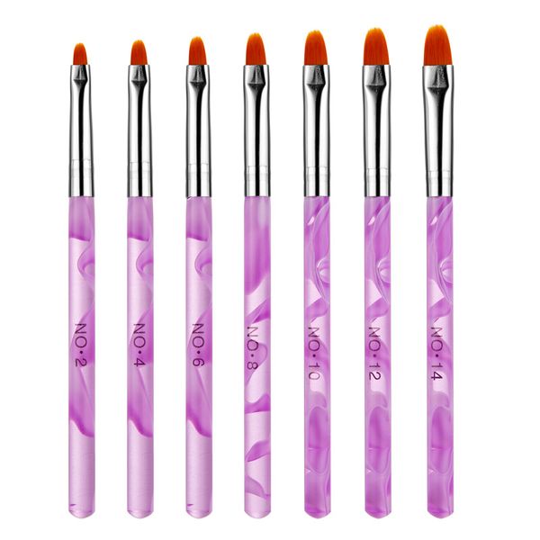 set 7pcs acrylic gel uv polish nail art brush set builder tips painting round head drawing pen flat design tools salon manicure, Yellow
set 7pcs acrylic gel uv polish nail art brush set builder tips painting round head drawing pen flat design tools salon manicure, Yellow