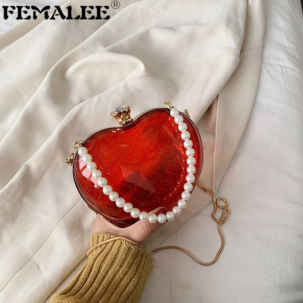 ins fashion women transparent handbags clear jelly bag heart shape pearls chain pvc purse 2020 crown lock shoulder crossbody bag
ins fashion women transparent handbags clear jelly bag heart shape pearls chain pvc purse 2020 crown lock shoulder crossbody bag