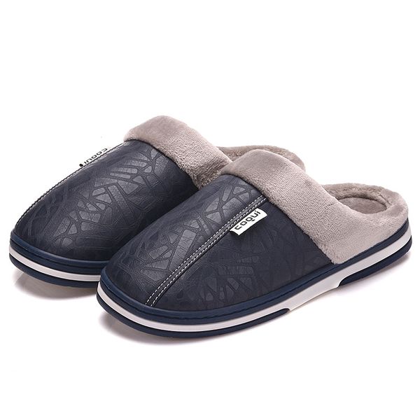 men's slippers winter leather thick with plush home waterproof flats warm indoor shoes non-slip slippers lovers fur shoes, Black
men's slippers winter leather thick with plush home waterproof flats warm indoor shoes non-slip slippers lovers fur shoes, Black