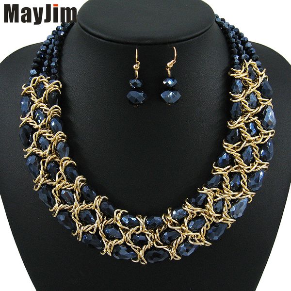 mayjim statement african beads crystal necklace jewelry sets handmade gold chain bridal jewelry sets vintage fashion women, Silver
mayjim statement african beads crystal necklace jewelry sets handmade gold chain bridal jewelry sets vintage fashion women, Silver