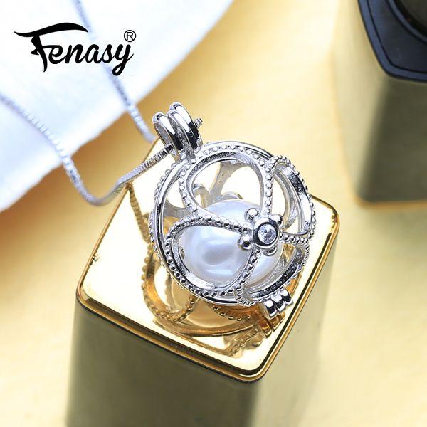 fenasy pearl pendant necklace for women natural freshwater pearl pendants necklaces fashion causal round cage pendant, Silver
fenasy pearl pendant necklace for women natural freshwater pearl pendants necklaces fashion causal round cage pendant, Silver