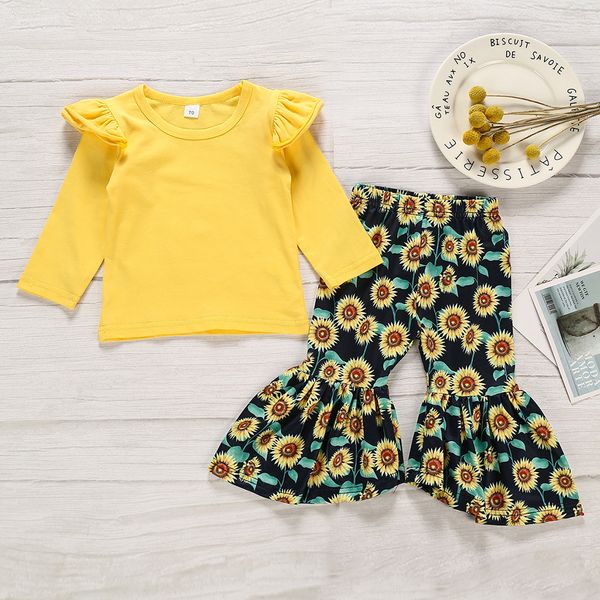sunflowers kids clothes set toddler baby girls long sleeve ruffles flared pants trousers set outfits autumn spring, White
sunflowers kids clothes set toddler baby girls long sleeve ruffles flared pants trousers set outfits autumn spring, White