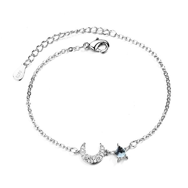 925 sterling silver moon and star chain link bangles bracelets for women jewel, Golden;silver
925 sterling silver moon and star chain link bangles bracelets for women jewel, Golden;silver