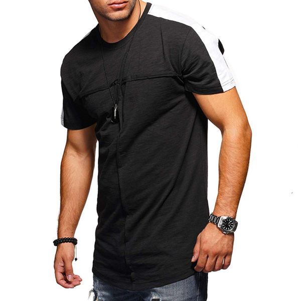 fashion stitching summer casual t shirt men cotton breathable o neck short sleeve fitness t-shirt hip hop tee tight top, White;black
fashion stitching summer casual t shirt men cotton breathable o neck short sleeve fitness t-shirt hip hop tee tight top, White;black