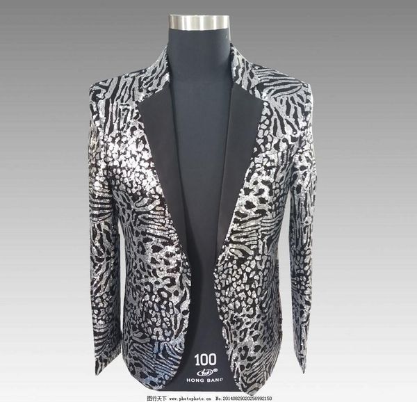 nightclub men's full sequins leopard print casual blazer male fashion host stage slim fit grey suits man dress banquet clothes, White;black
nightclub men's full sequins leopard print casual blazer male fashion host stage slim fit grey suits man dress banquet clothes, White;black