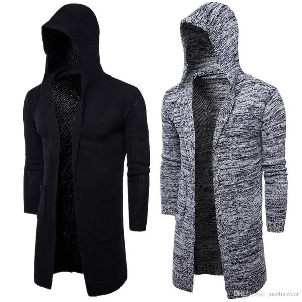 men's sweaters mens cardigan hooded slim knitted long coats autumn spring sleeve hommes outerwear, White;black
men's sweaters mens cardigan hooded slim knitted long coats autumn spring sleeve hommes outerwear, White;black