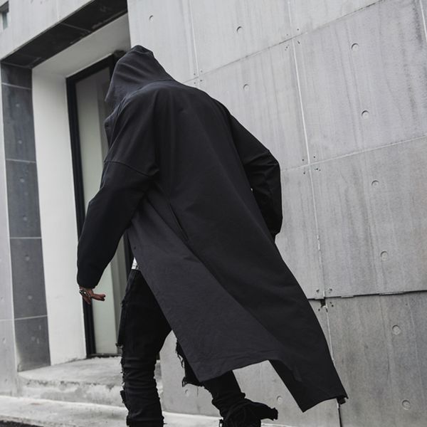 extra long shirt with hood men long sleeve solid black color split sides rock punk spring summer autumn, White;black
extra long shirt with hood men long sleeve solid black color split sides rock punk spring summer autumn, White;black