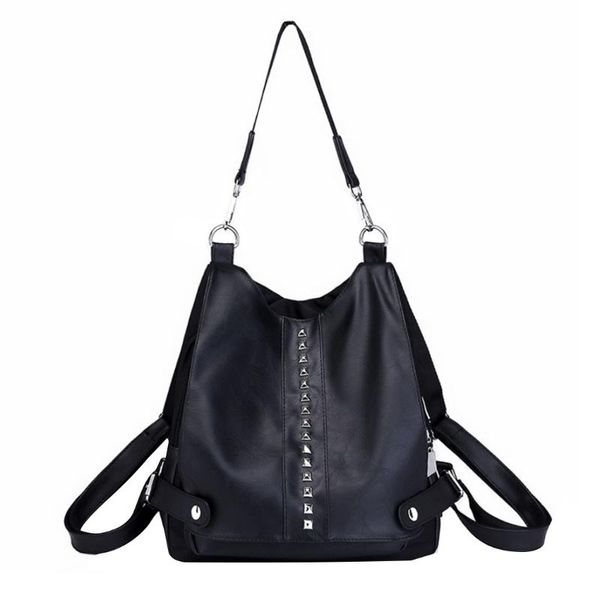 2020 new fashion waterproof casual women purse pu leather anti-theft mochila feminina women girls rivet shoulder bag