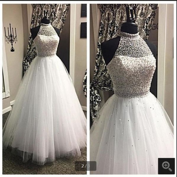 real picture a line high neckline pearls beading prom dress floor length sleeveless sheer back prom dresses robe de soiree, Black
real picture a line high neckline pearls beading prom dress floor length sleeveless sheer back prom dresses robe de soiree, Black